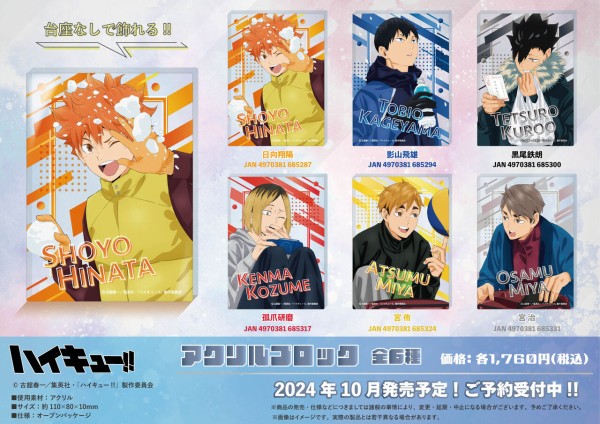 アニメ『ハイキュー!!』 アクリルブロック : アニメ＆漫画 グッズ情報