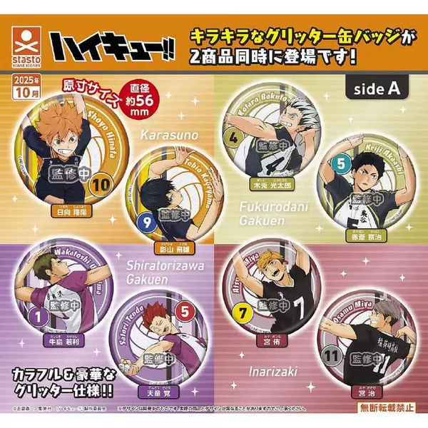 10月発売】ハイキュー!! 繋ぐ グリッター缶バッジ sideA／sideB