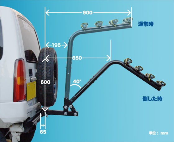 軽自動車の自転車キャリア ふうふう宮古島