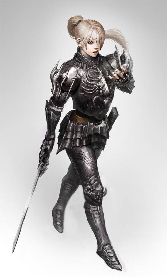 防具を装備している女性の画像 鎧 アーマー 鍾乳洞ブログ