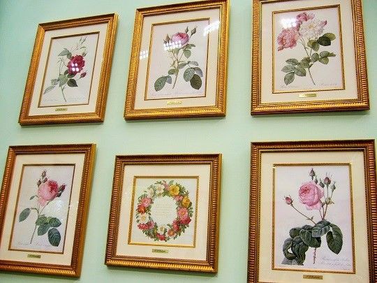 ルドゥーテ バラ ボタニカルアート 植物画 額 アートパネル ミニ