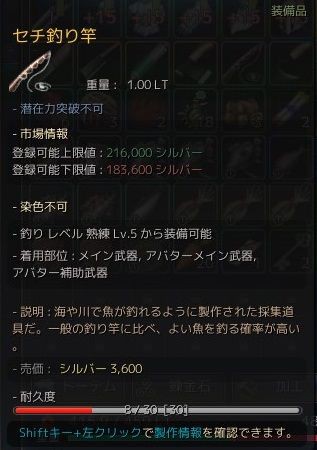 黒い砂漠 セチの釣竿で釣ってみた I Was Fishing In The Fishing Rod Of Sethi 黒い砂漠c鯖 おしちのブログ