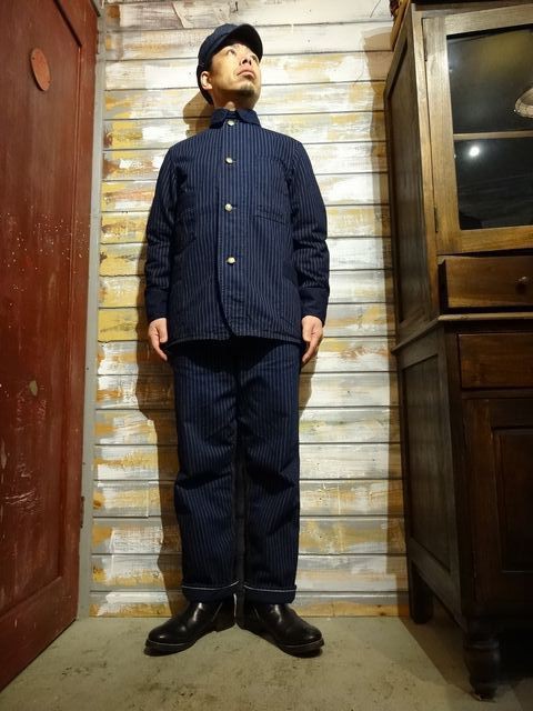 New！ FREEWHEELERS ”GOLDEN SPIKE” WORK COAT （INDIGO WABASH