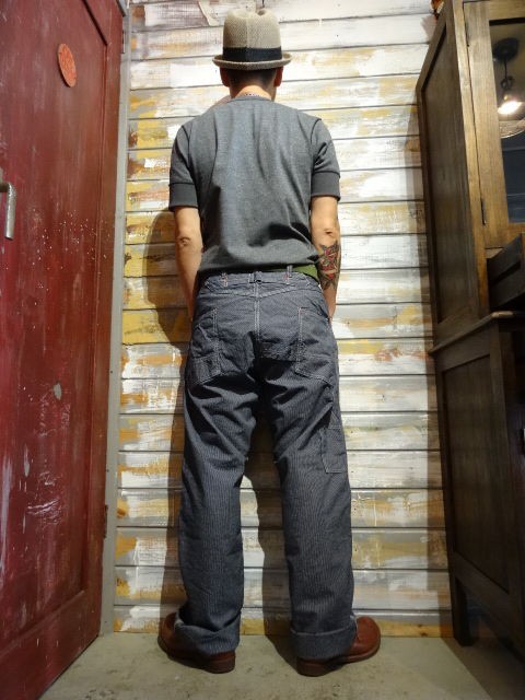 New！ FREEWHEELERS ”DERRICKMAN OVERALLS” （INDIGO PINSTRIPE