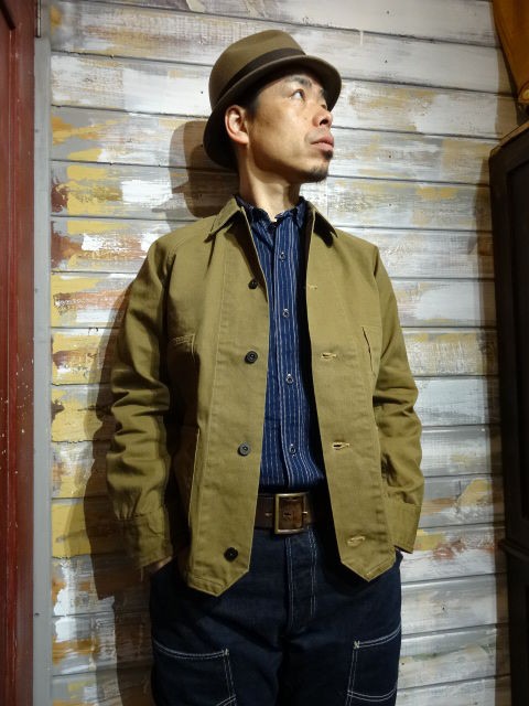 New！ FREEWHEELERS ”MASON” WORK JACKET （DARK BEIGE） : OLD