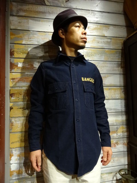 New！ FREEWHEELRS ”Bangers Gow Job” M1916 SHIRTS NAVY : OLD