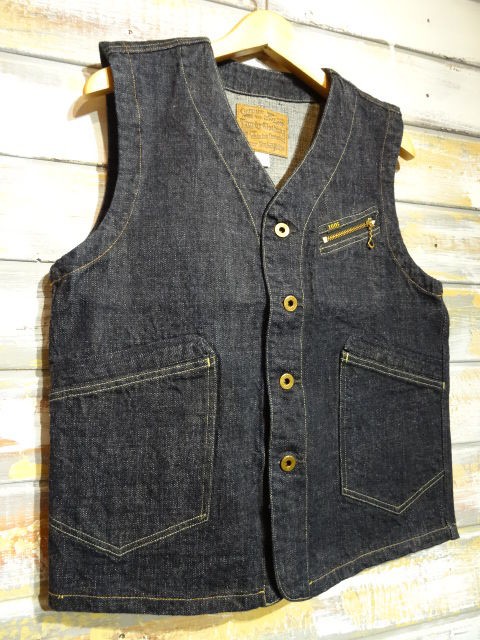 New！ TROPHY CLOTHING ”Dirt Denim Vest” 14.5oz DENIM : OLD