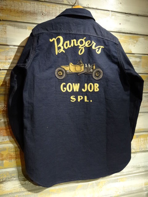 New！ FREEWHEELRS ”Bangers Gow Job” M1916 SHIRTS NAVY : OLD