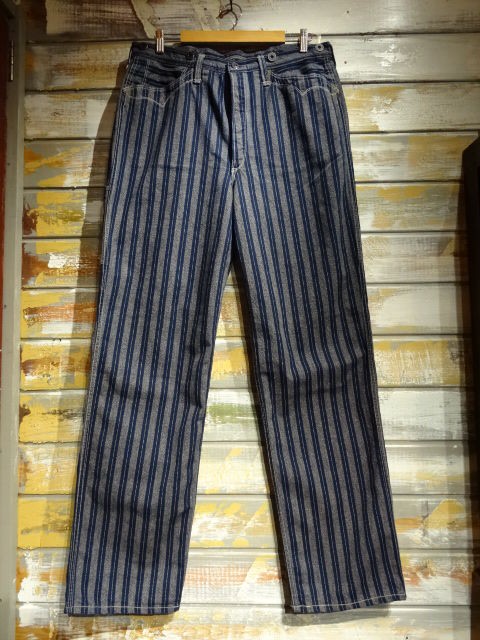 New！ FREEWHEELERS ”BRAKEMAN OVERALLS” GRAINED DOT STRIPE WABASH : ＯＬＤ ＳＴＡＮＤ  ＵＰ ”奮いたて！”