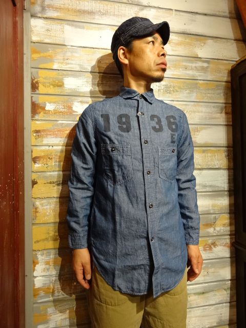 New！ FREEWHEELERS ”SMOKIN JOE” 9分袖SHIRTS （INDIGO