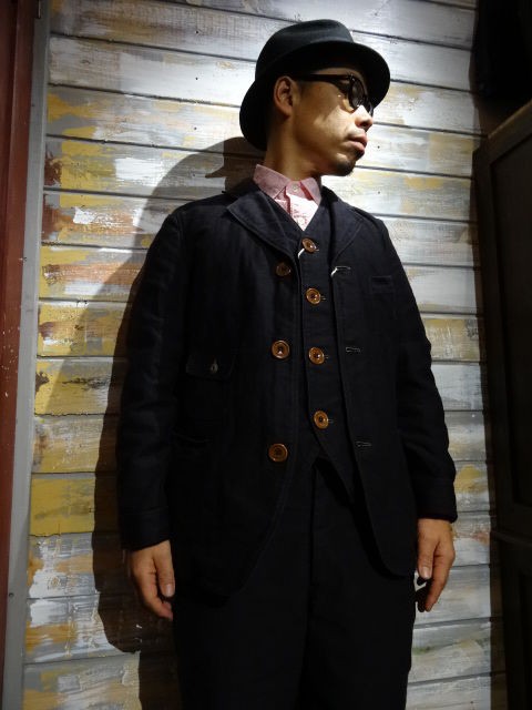 New！ FREEWHEELERS ”Avedon” SACK COAT NAVY : OLD STAND 