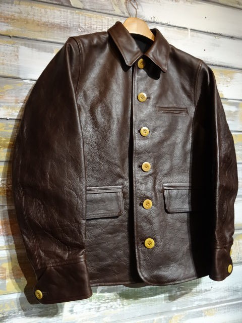 Dapper's LOT1080 ”Classical Leather Car Coat Jacket” BROWN