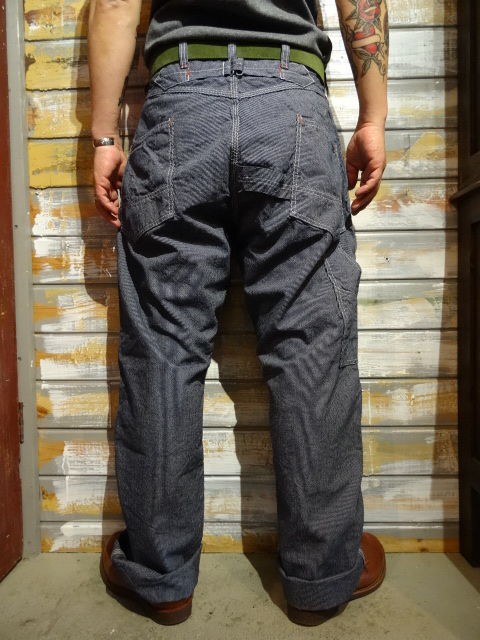 New！ FREEWHEELERS ”DERRICKMAN OVERALLS” （INDIGO PINSTRIPE
