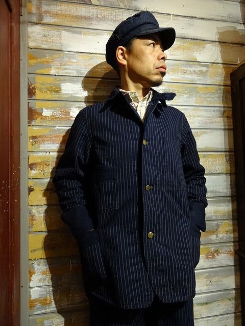 New！ FREEWHEELERS ”GOLDEN SPIKE” WORK COAT （INDIGO WABASH） : ＯＬＤ ＳＴＡＮＤ ＵＰ  ”奮いたて！”