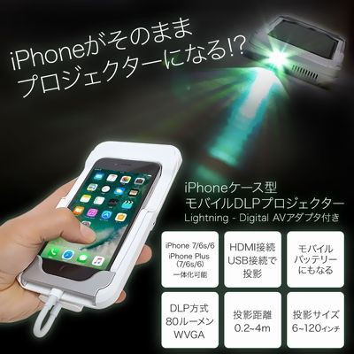 iPhoneケースIPPRJCT7は装着するだけで超小型プロジェクターにできて