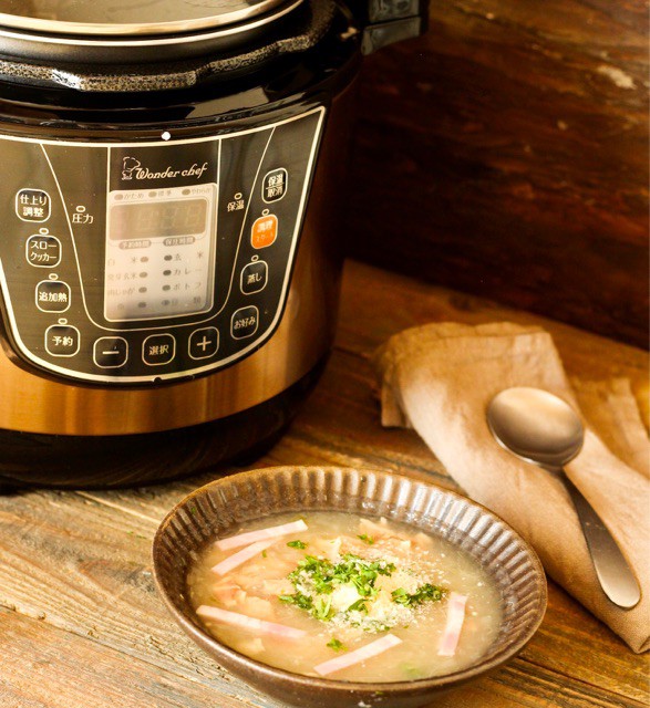 レシピ 楽うま オニオンスープ 電気圧力鍋でビックリするくらい簡単調理 ワンダーシェフ 楽ポン3ｌ おうちdeごはん ときどきおやつ
