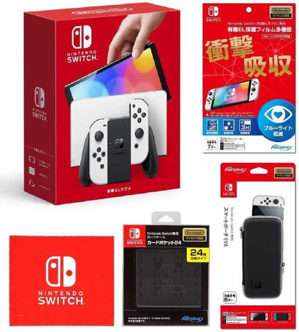 Amazonで予約開始 Nintendo Switch 有機elモデル Joy Con L R ホワイト 任天堂ライセンス商品 Nintendo Switch 有機elモデル 専用有機el保護フィルム 多機能など プレミアの王道