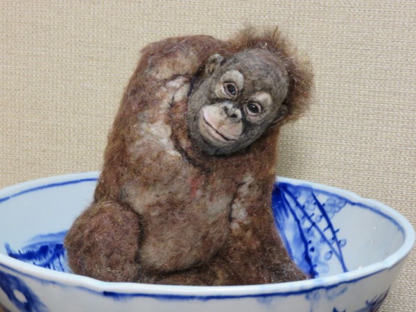 オランウータン(子供) : 羊毛の苑～生き物羊毛フェルト～