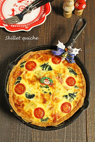 スキレットでクリスマスキッシュ☆持ちよりにも！ : ぱおの簡単おうち