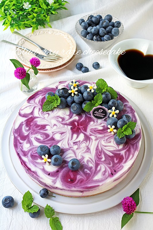 記念日に♪ブルーベリーマーブルレアチーズケーキ : ぱおの簡単おうち