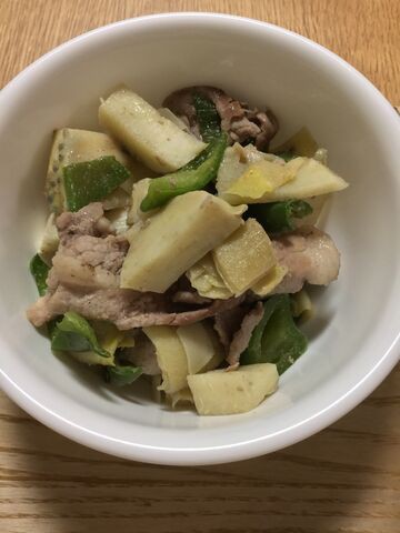 豚肉とたけのこのごま油炒め たけのこをたくさん使用した 料理したことないolが料理できるようになるまでの軌跡