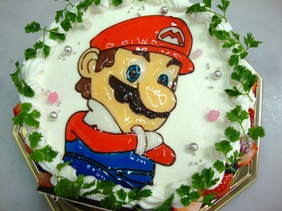 イラストケーキ マリオ 誕生日 記念日用にオーダーできるデコレーションケーキ