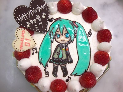 キャラクターケーキ 初音ミク 誕生日 記念日用にオーダーできるデコレーションケーキ