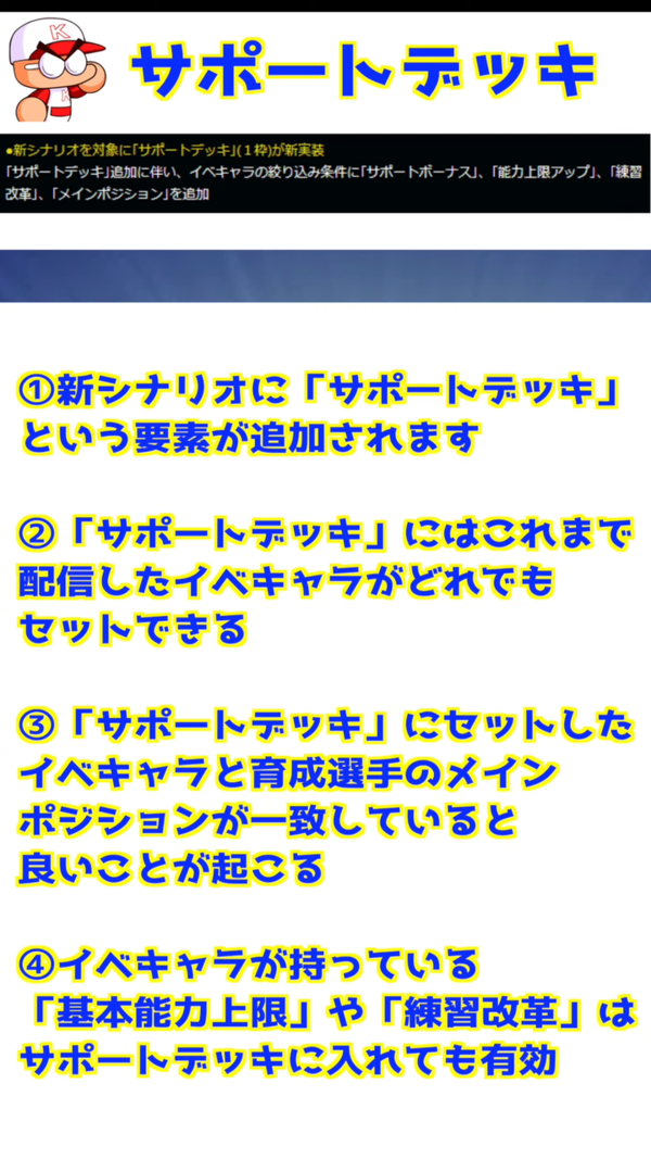 パワプロアプリ サポートデッキの追加情報ｷﾀ ﾟ ﾟ 彼女に限らず今までのイベキャラがセット可能 矢部速報 スマホアプリ版パワプロ 攻略まとめブログ