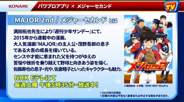 メジャーセカンドコラボ 相棒としてイベキャラ3人登場 パワプロアプリ速報 パワプロtv メジャーセカンド Major 2nd 大吾の成長物語 18 06 12 矢部速報 スマホアプリ版パワプロ攻略まとめブログ