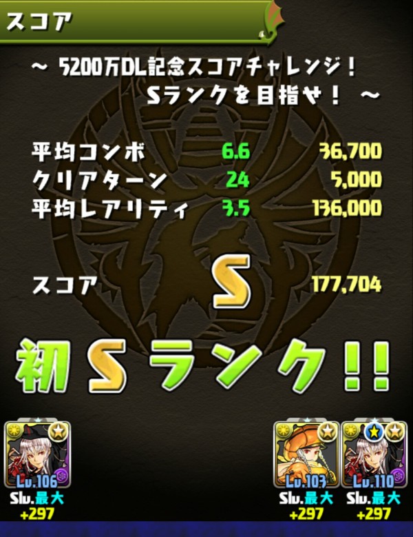 パズドラ 5200万dl記念スコアチャレンジ ヴァルキリーcielで余裕のsランク 編成公開ｷﾀ ﾟ ﾟ ｯ 攻略まとめ パズドラ速報 パズル ドラゴンズまとめ