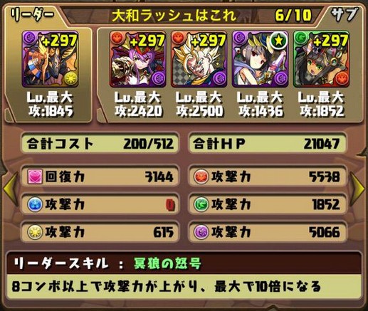 パズドラ 極限 大和ラッシュ 挑戦パーティまとめ パズドラ速報 パズル ドラゴンズまとめ