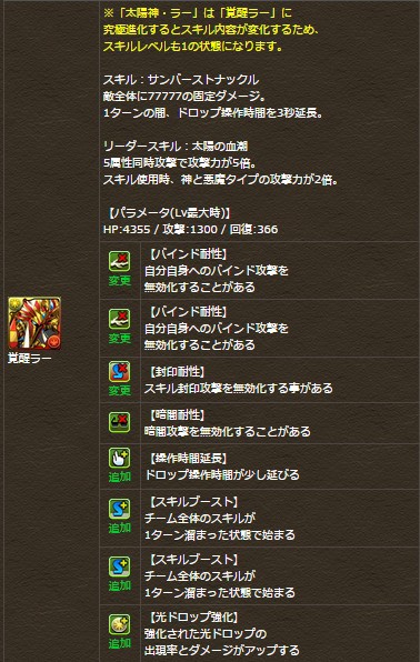 パズドラ 覚醒ラー ホルス バステトの実装日 進化素材が判明 極光太陽神 ラー が強化で8倍 パズドラ速報 パズル ドラゴンズまとめ