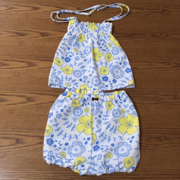 手ぬぐいリメイク 子どもキャミソールの作り方 縦柄 ぺきこぶろぐ