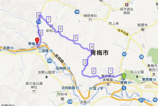 青梅で初めてのトレイルランニング 酔桜海 溺人波