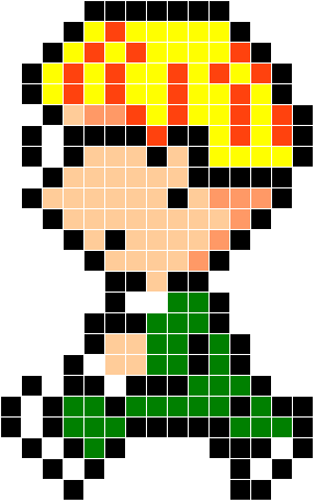 Mother2 アイロンビーズでジェフ その2 図案 びーずめも Mother2 アイロンビーズでジェフ その2 図案 びーずめも