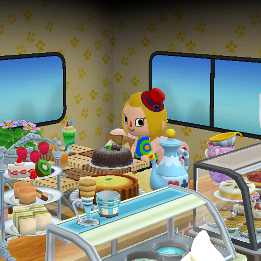 ポケ森レイアウト お菓子なカフェとモダンな珈琲店 のんびりアロマ島生活 タイムトラベラー編