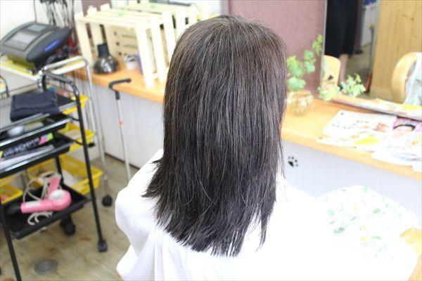 塩素で傷んだヘナ毛の縮毛矯正 岩国市の美容院 Hair Make Place