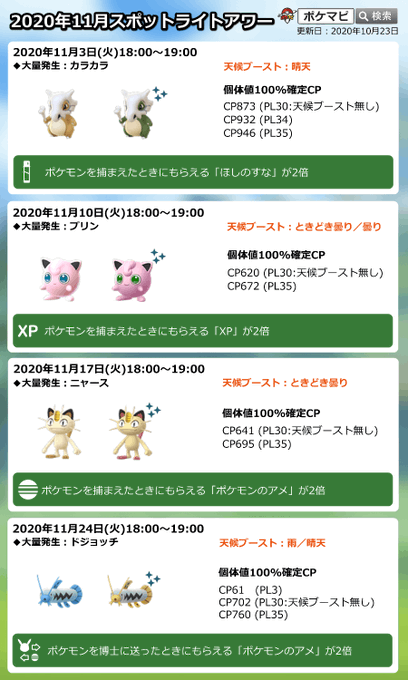 本日の成果ｗｗスポットライトアワーで対象ポケモンの色違い出たことないんだけどｗｗ ポケモンgo速報まとめ