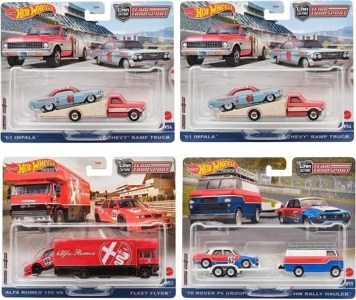 タイムセール 1/64 Hot Wheels チームトランスポート 4個アソート