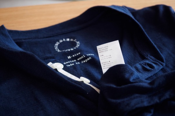 山と道　メリノウール ヘンリーネックTシャツ Mサイズ ネイビー Merino Henry Neck T-Shirt - SKY newtype shop