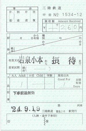 三陸鉄道 岩泉小本 2 : 厚紙散歩