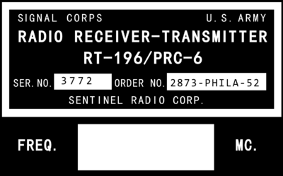 軍用無線機 Radio Set AN/PRC-6 TM11-296 ＆ TM-11-406 : 軍用無線の