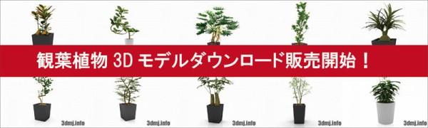 植物3dデータ 観葉植物の3dモデル発売開始 無料cg画像 素材の無料cg素材館