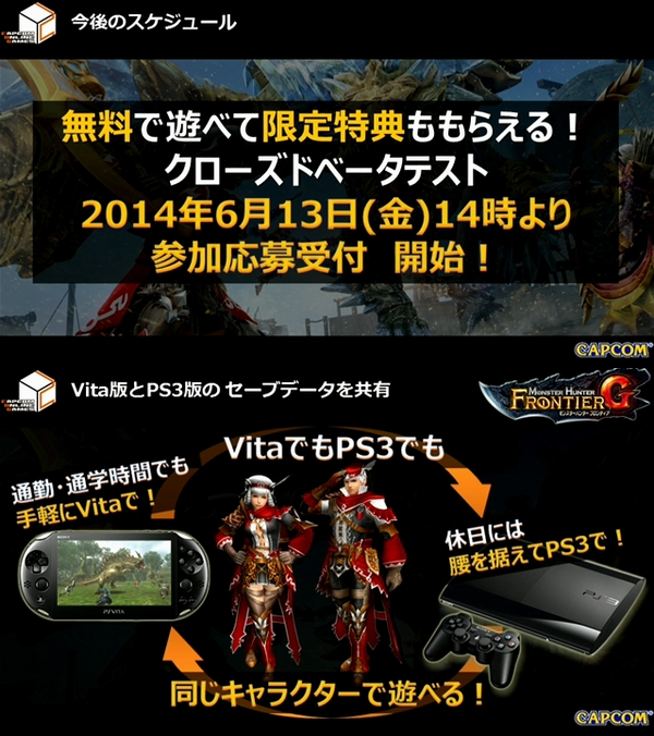 Psvita モンスターハンターfg のクローズドb募集が6月13日から開始されるぞ 他 ゲームかなー