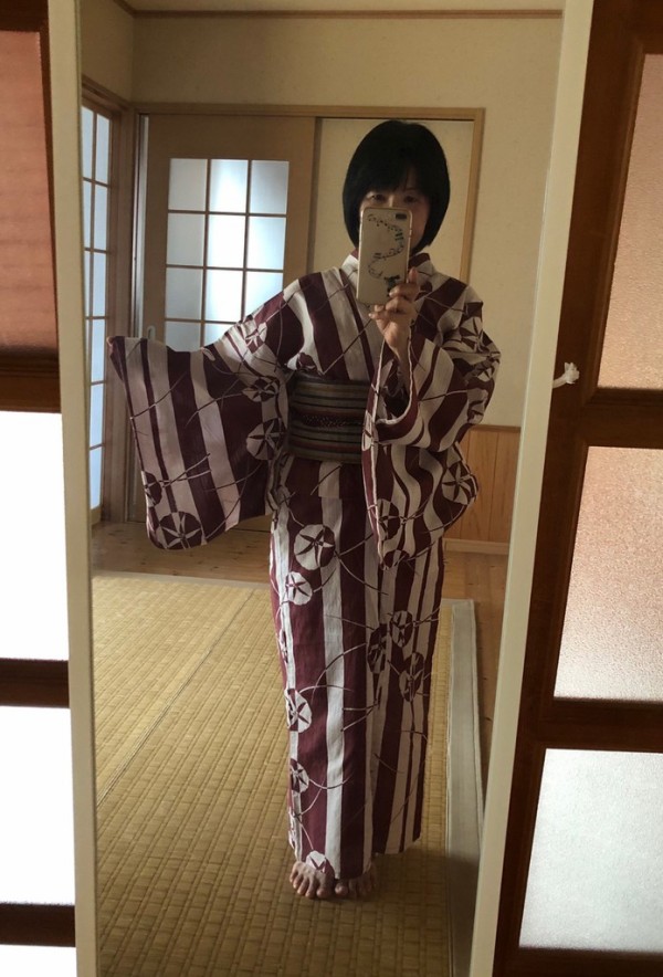 個展を見に行く日のコーデ 今年15回目の着物 ぷち ぷち ちょこっと