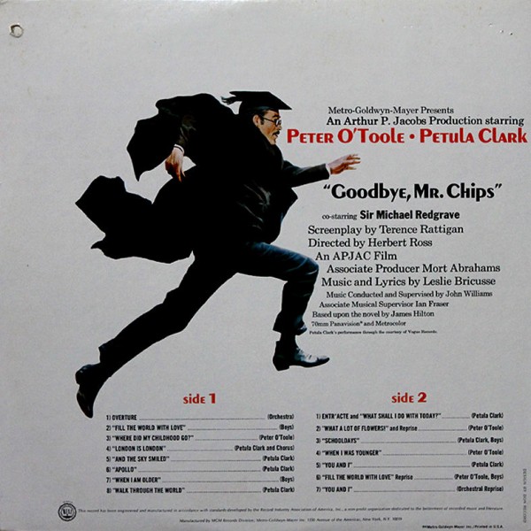 Original Motion Picture Soundtrack Petula Clark Goodbye Mr Chips Mgm S1e 19 Stx ブログ ゆるかわいい アナログ レコード コレクション