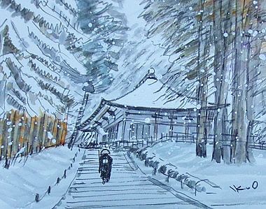 鈴木良市 肉筆 油彩 絵画 F10号 「郷の端雪」 美術品 インテリア 風景