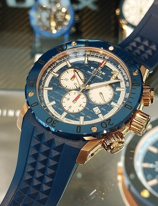 EDOX□限定300□ダイヤ□現行モデル□500M防水 クロノオフショア1 クロノ