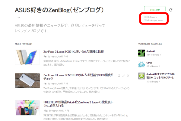 お知らせ】Feedly登録者700名達成！ : ASUS好きのZenBlog（ゼンブログ）