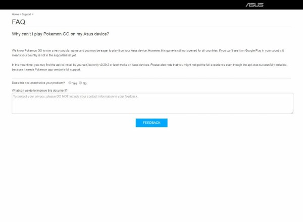 Asus公式サポートがポケモンgoの対応に関して回答 Asus好きのzenblog ゼンブログ